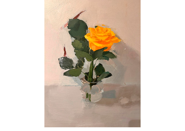Rosa amarilla. 52 x 49 cm. �leo / lienzo.