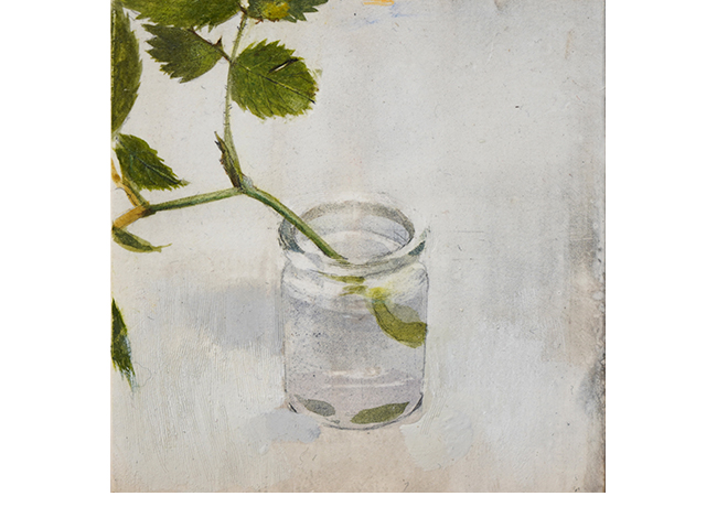 De la serie "heridas". 8 x 8 cm. Acuarela sobre tabla..
