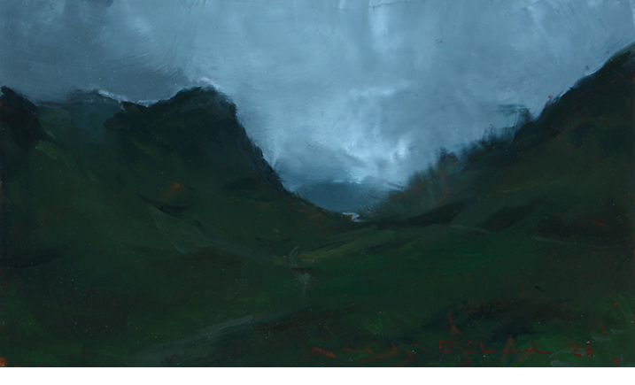 Apuntes de un viaje a Escocia 1 .�leo sobre tabla- 11,5 x 19,5. cm
