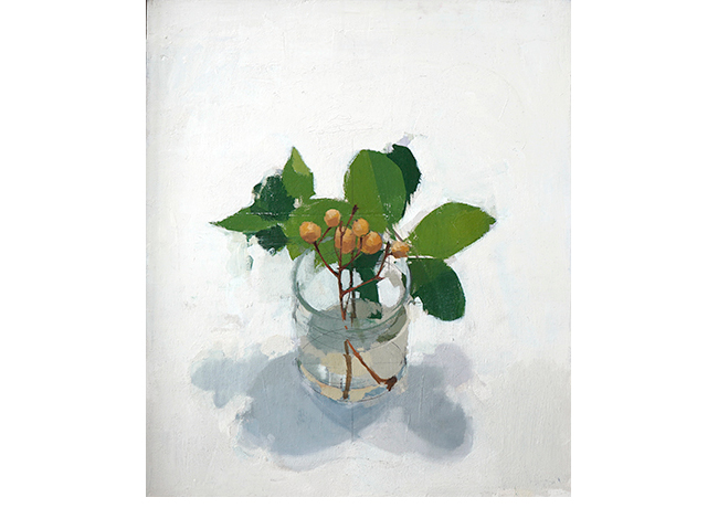 "Ofrenda en tarro. 28 x 24 cm. �leo sobre tabla.